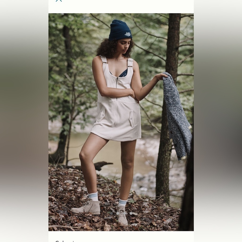 NWT new large Anthropologie daily practice jockey mini dress bib fall winter